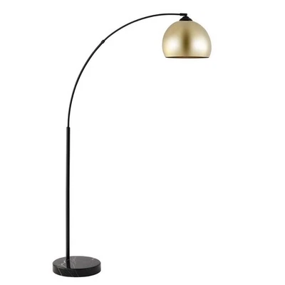 Lighting Collection Glarien Mid-Century 70-inch Gold/Black Arc Floor Lamp (LE... - Image 1 of 4