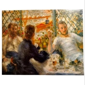 Vintage Pierre Renoir Rowers Lunch Lithograph 16x20 Impressionist Victorian Art - Picture 1 of 7