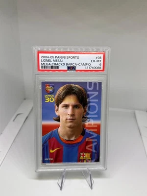 Rookie Messi #35 FC Barcelona Panini Megacracks Barça Campio 2004 PSA 6 - Imagen 1 de 4