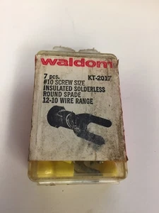 WALDOM KT-2017 INSULATED ROUND SPADE 12-10 WIRE #10 SCREW 7 PCS NOS - Picture 1 of 1