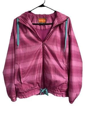 MERRELL Magenta / Pink Striped Windbreaker Full Zip Jacket Women's Size Small - Image 1 of 4
