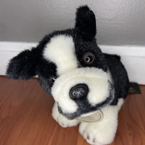 Vintage Classic Aurora Plush Boston Terrier Stuffed Animal Dog Sitting 7” - Picture 1 of 3