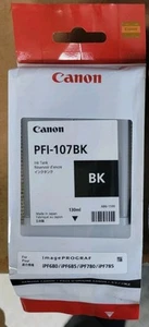 Canon PFI-107 BK Black Ink Cartridge Image PROGRAF Printer - Picture 1 of 2