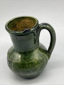 Jarrón jarra de goteo de mayólica verde olla cerámica arte mexicano miniatura OAXACA de colección - Imagen 1 de 8
