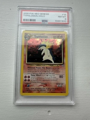 Typhlosion 18/111 Neo Genesis Holo PSA 8 - Image 1 of 2