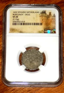 NGC 1622 SPANISH NETHERLANDS 1/32 PA BURGUNDY - DOLE VF 20 VF20 Graded Coin - Picture 1 of 4