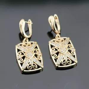 PENDIENTES FANTASIA CON CRISTALITOS Y FORMA RECTANGULAR. - Foto 1 di 2