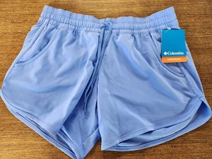 New- Women's Columbia Bogata Bay Stretch Solid Blue Shorts, Small-Ins 5" - Picture 1 of 5