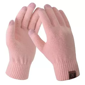 Guanti donna invernali touchscreen stretch magia termica lana calda lavorata a maglia spessa - Foto 1 di 12