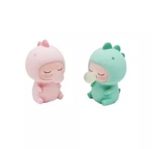 2pcs Cute Dinosaur interior car Or Desk decoration Figure Toys - Picture 1 of 2