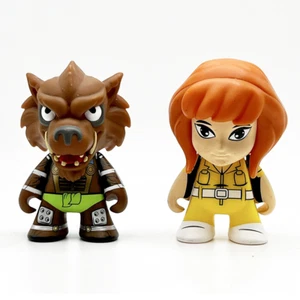 Kidrobot Teenage Mutant Ninja Shell Shock April O'Neil Rahzar Lot of 2 Fig TMNT - Picture 1 of 2