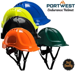 Portwest Endurance Schutzhelm belüftet Rad Ratsche Kinnriemen Schutzhelm Kappe - Bild 1 von 19