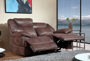 Relaxsofa Leder elektrisch, 2-Sitzer Couch Komfort, 3581ee-2-VF03 - Bild 1 von 3