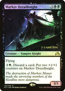 MTG FOIL Markov Dreadknight Prerelease Shadows over Innistrad - Promo: Date - Picture 1 of 1