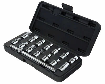 New Sunex 3/8" Dr. 15Pc Drain Plug Key Set- 8846-w/ T-Handle- Free Shipping  - Image 1 of 4