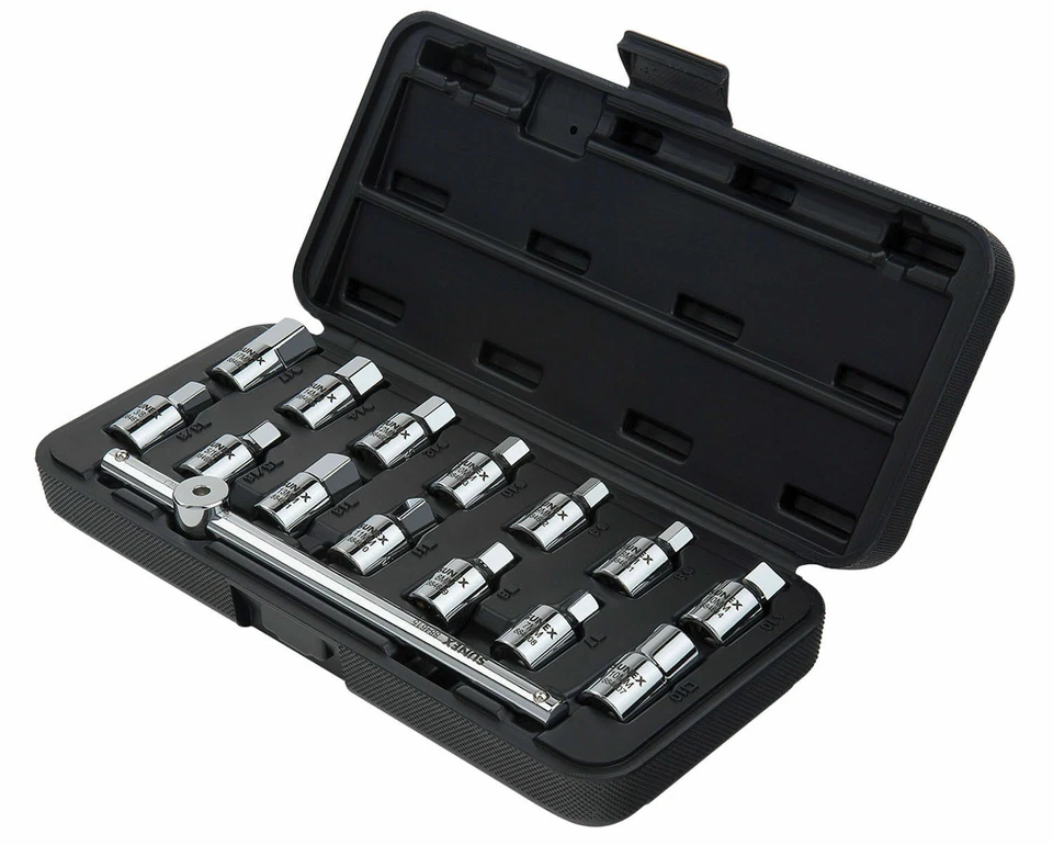 New Sunex 3/8" Dr. 15Pc Drain Plug Key Set- 8846-w/ T-Handle- Free Shipping  - Image 1 of 4