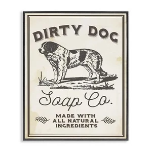 Stupell Industries Dirty Dog Soap Co Vintage Sign Black Framed Wall Art, Mult... - Picture 1 of 9