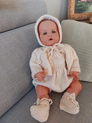 Antiguo Nuevo Nacido ?? Petitcollin Francia Cabeza De Águila 40 Cm 1950 - Imagen 1 de 4