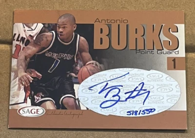 2004 SAGE - ANTONIO BURKS BRONZE AUTOGRAPH /550 - Image 1 of 2