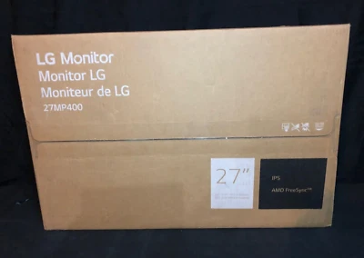 LG 27MP400-B 27'' FHD IPS 3-Side Borderless AMD FreeSync Monitor - (2023) Black - Image 1 of 4