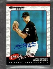 2001 Donruss #R82 Kevin Joseph St. Louis Cardinals Card signed autographs (G52)