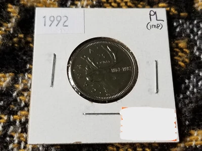 Canada 25 Cents 1992 Caribou - Canada's 125th Anniversary - Proof Like from Set - Image 1 of 4