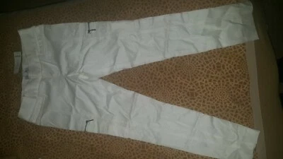 Pantalones elásticos de algodón blanco Bebe talla 2 Foto 1 de 4