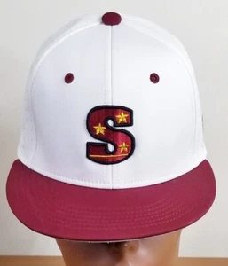 Sombrero ajustado A-Flex The Game XS billete plano letra "S" sombrero blanco billete borgoña - Imagen 1 de 10