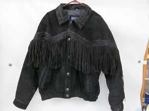 Vintage Beyond Leder Quaste Fransen Western Cowboy Mantel Herren XL - Bild 1 von 5