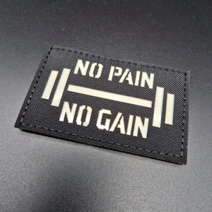 Aufnäher Morale Patch No Pain No Gain Lasercut 8x5 cm Glow in the Dark Klett - Bild 1 von 2