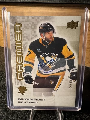 2024-25 Premier Gold Auto Bryan Rust Pittsburgh Penguins 24/25 #2 - Image 1 of 2
