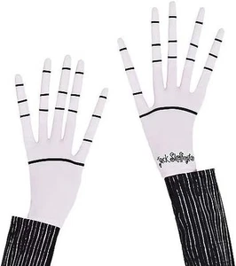 PASSEN SIE SICH AN Jack Skellington Handschuhe für Erwachsene, Halloween Kostüm Zubehör, T - Bild 1 von 1