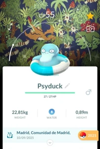 Shiny Psyduck (Swim Ring) Special Background - Trade 20K Stardust Or PTC Go - Picture 1 of 1