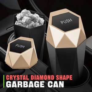 2x Cubo de basura portátil para automóvil con tapa dorada - Imagen 1 de 7