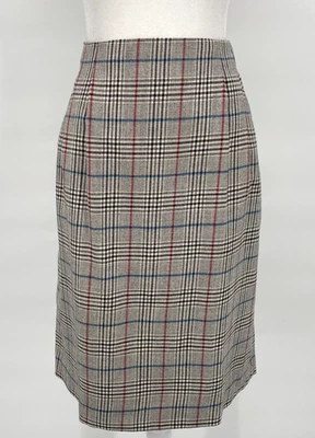 Falda Talbots De Colección Para Mujer 14 Pequeña Mezcla de Lana a Cuadros Carrera Academia EE. UU. 90s Foto 1 de 4