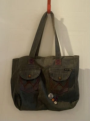 Bolso de Mano Y2K Wrangler Yak Pak Denim Pana 23 X 17 Foto 1 de 4