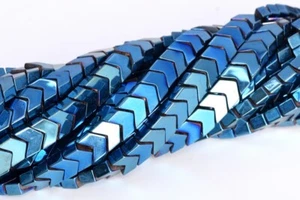 6x6MM Blue Hematite Beads Grade AAA Arrow Gemstone Loose Beads - Picture 1 of 4