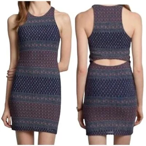 Abercrombie & Fitch Boho Paisley Print Mini Dress Back Cut Out NWT Size M - Picture 1 of 10
