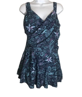 Women’s Swim Skirt Wrap Push Up Swimsuit Padded One Piece Bathing Suits 3XL NWOT - Image 1 of 4