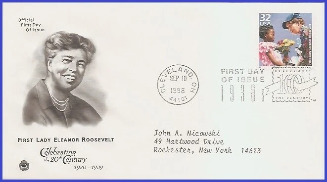 USA5 #3185d ADDR PCS ARTCRAFT FDC   1930 Eleanor Roosevelt First Lady - Image 1 of 1