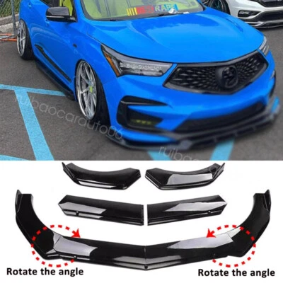 For Acura RDX 2007+ Gloss Black Front Bumper Chin Lip Splitter Spoiler Body Kit Foto 1 de 4