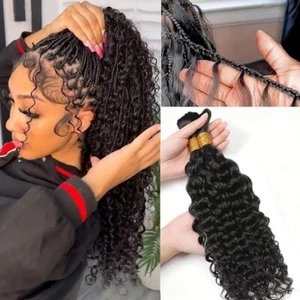Human Braiding Hair 24 Inch Water Wave 10A Grade Brazilian Virgin Boho 100 Grams - Picture 1 of 13