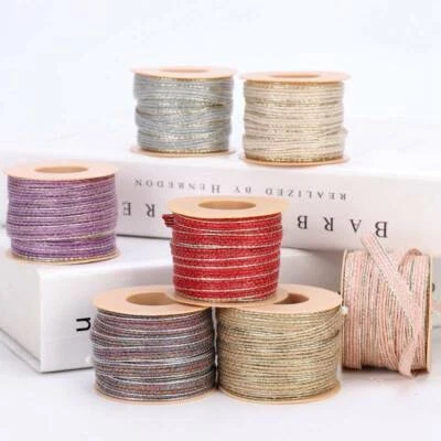 10M/Roll Lace Christmas Decoration Gift DIY Craft Packing Burlap Ribbon Jute - Image 1 of 4