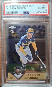 Jackson Chourio Topps Chrome Lids RC #37 PSA 10 - Photo 1 sur 2