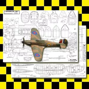 Modelo de avión de 48": Hawker Hurricane MK1 RC Fighter Balsa Air Loisirs - Imagen 1 de 8