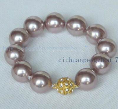 Brazalete Brazalete 9 Colores Genuino 8-16mm Mar del Sur Concha Perla Redonda Cuentas 7.5"" Foto 1 de 4