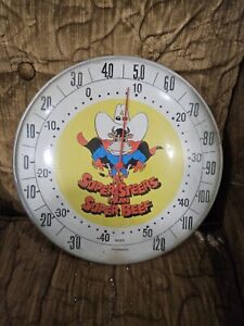 Vintage 12"  Round Wall Thermometer Super Steers Mean Super Beef