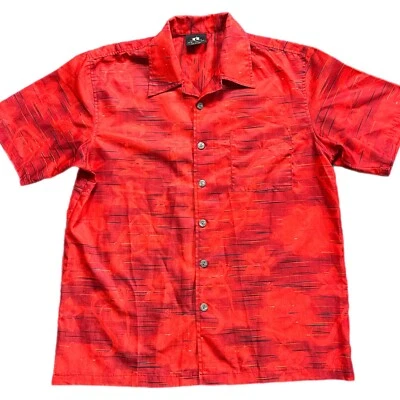 Hang Ten Vintage Short Sleeve Button Up Red Floral Shirt Men's Size Medium - Image 1 of 4