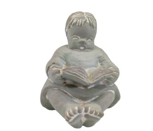 Isabel Bloom Retired Signed Girl Sitting Reading Book Concrete Figurine - Picture 1 of 12