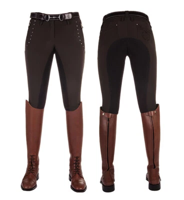 Pantaloni equitazione softshell HKM donna Majestic